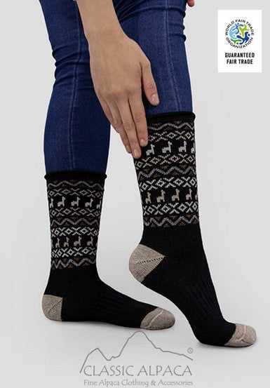 Alpaca Print Crew Socks