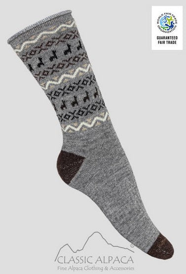 Alpaca Print Crew Socks
