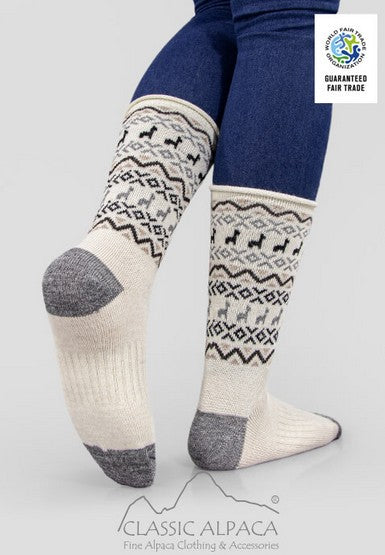 Alpaca Print Crew Socks