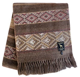 Cherokee Chief Lap Throw Blanket - Flax