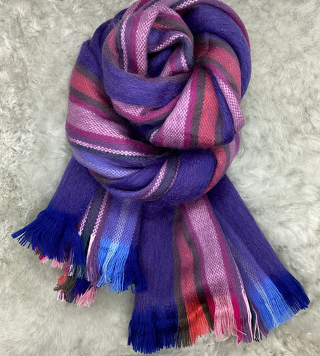 Woven Baby Alpaca Scarf - Cherries Jubilee