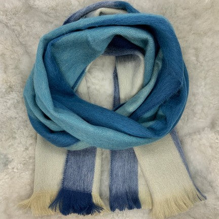 Woven Baby Alpaca Scarf - Cloudy Skies