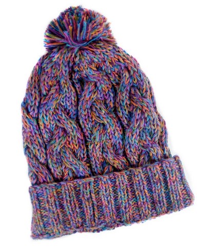 Confetti Cable Beanie - Lavender