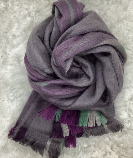 Woven Baby Alpaca Scarf - Humbug