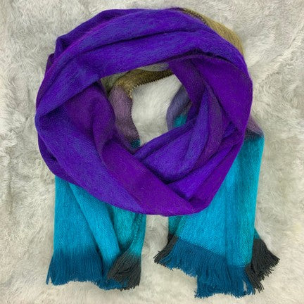 Woven Baby Alpaca Scarf - Midnight Fjord