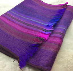 Woven Baby Alpaca Scarf - Plum Stripe