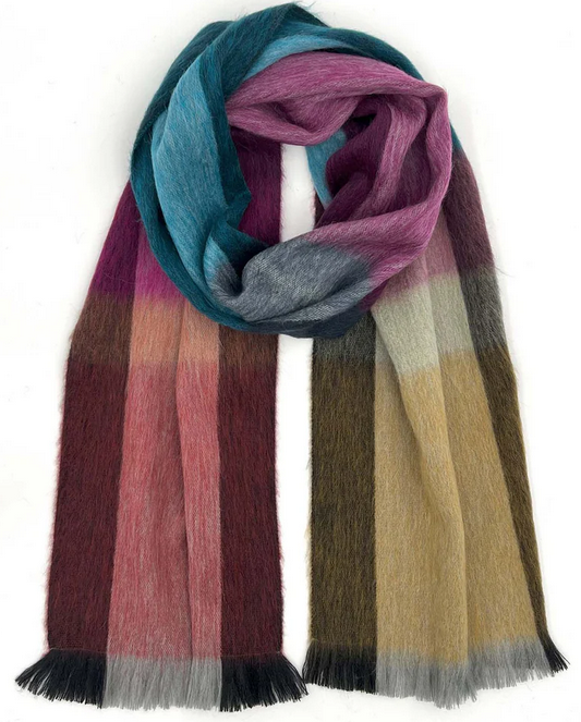 Shupaca - Alpaca Plaid Scarf - Rainbow
