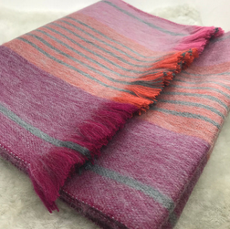 Woven Baby Alpaca Scarf - Raspberry Mist