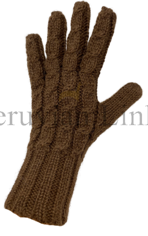 Trenza Cable Gloves - Chocolate Brown - Pacabella Farm