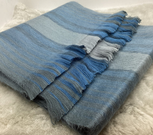 Woven Baby Alpaca Scarf - Whirlpool