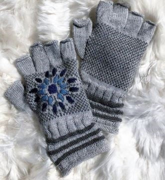 Snow Leopard Fingerless Gloves